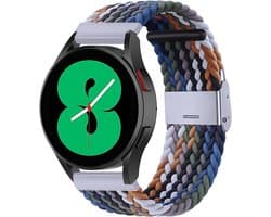 By Qubix - Geschikt voor Garmin bandje - Geschikt voor Garmin Forerunner 55 / 165 / 245 / 570 (42mm) / 645 - Braided nylon bandje - Multicolor Dark - Smartwatch bandje 20mm