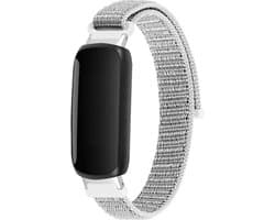 Nylon Smartwatch bandje - Geschikt voor Fitbit Inspire 3 nylon bandje - zeeschelp - Strap-it Horlogeband / Polsband / Armband