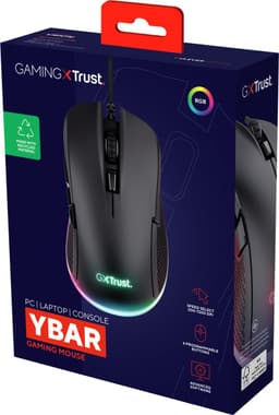 Trust GXT 922 Ybar Gaming Muis - 7200 DPI - RGB Verlichting - USB Bedrade Gaming Muis - Zwart — thumbnail 9