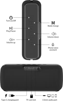 xdobo X8 Draadloze Bluetooth Speaker 60Watt - Deep Bass - TWS Connectie - Waterproof - Zwart — thumbnail 3
