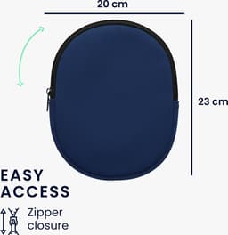 kwmobile hoes geschikt voor Sony WH-CH520 / WH-CH510 / MDR-ZX110 - 22,5 x 17 cm - Beschermhoes voor headset in donkerblauw - Van neopreen — thumbnail 3