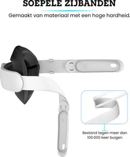 Somstyle Comfort Elite Strap Geschikt voor Meta Quest 3 VR-Bril - Verstelbaar - Hoofdkussen Accessoires - Wit — thumbnail 3
