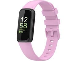 Siliconen Smartwatch bandje - Geschikt voor Fitbit Inspire 3 siliconen bandje - lila - Strap-it Horlogeband / Polsband / Armband - Maat: Maat L