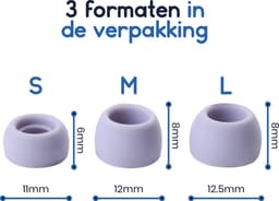 Ibley ComfortFit Siliconen tips voor Samsung Galaxy buds pro wit - Siliconen Earplug - S/M/L formaat - 3 paar - 3 maten — thumbnail 4