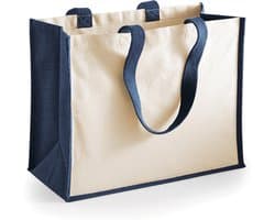 Westford Mill Printers Jute Classic Shopper WM422 - Navy - 42 x 33 x 19 cm