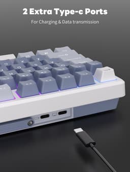 Royal Kludge RKM75 - Mechanisch Gaming Toetsenbord - Gaming Keyboard - Draadloos - Met Display - RGB - Silver Switches — thumbnail 2