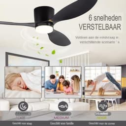 Plafondventilator Slaapkamer - Plafonniere Met Ventilator - Plafondventilator Met Verlichting - Plafondventilator Afstandsbediening — thumbnail 2