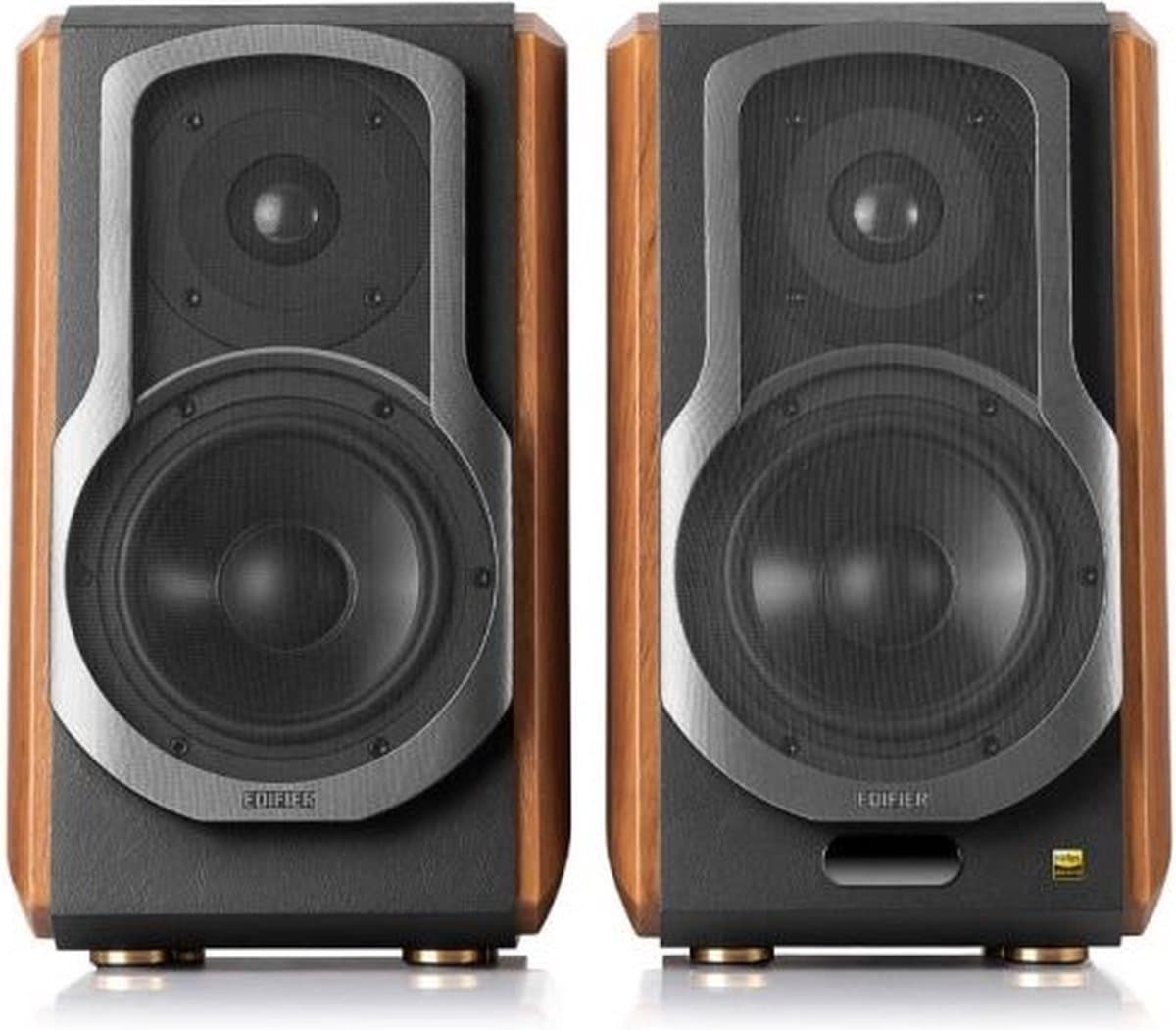 Edifier S1000W actieve Wifi boekenplank speaker - Walnoot (per paar) — afbeelding 1