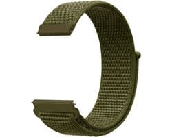 YONO Nylon Smartwatch Bandje - 20mm - Horlogebandje geschikt voor Samsung Galaxy Watch 7 6 5 4 - Classic - Huawei - Garmin Vivoactive 6/5 - Donkergroen