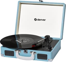 Denver Platenspeler - Ingebouwde Speakers - Incl. PC Software - Auto-stop - Retro - VPL120 - Blauw — thumbnail 1