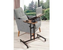 Glen Laptop sta-bureau | 100% MELAMINE | Atlantic Pine, zwart - Emob - Laptoptafel - Bruin; Zwart - Metaal; Spaanplaat