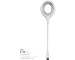 Borvat® - Bureaulamp voor Laptop en PC - Wit en Ovaal- Flexibel en Helder - Met LED USB Aansluiting