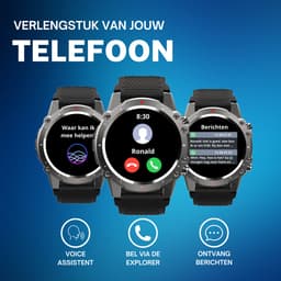 Cinturio Explorer Smartwatch - HD Scherm - Met twee bandjes - Voor heren en voor dames met bel functie hartslagmeter stopwatch whatsapp meldingen en veel sportfuncties etc.etc. Voor iOS en Android — thumbnail 4