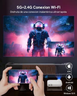 Mini Beamer - Streamen vanaf je telefoon - Bluetooth Audio - Input tot 1080P Full HD - Projector - Mini Projector - HDMI - USB - Wit - Smartphone - Draagbaar - Zoomfunctie - Ingebouwde speaker — thumbnail 5
