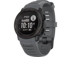 Strap-it Siliconen smartwatch bandje - geschikt voor Garmin Instinct 1 / Garmin Instinct 2 - grijs