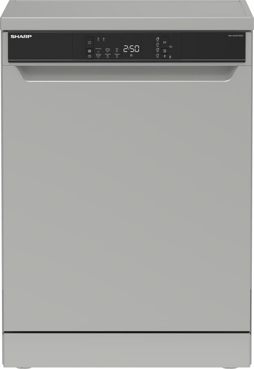 Sharp QWNA1EF45DSEU - Vrijstaande vaatwasser - Zilver — afbeelding 1
