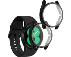 kwmobile 2x smartwatch hoes geschikt voor Samsung Galaxy Watch 4 (40mm) hoesje - Siliconen sporthorloge cover - Activity tracker case in zwart / zwart