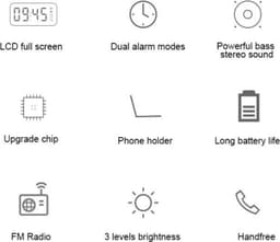 Digitale bluetooth speaker, KLOK met wekker en radio, spiegel en TF ingang. — thumbnail 3