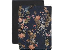 Lunso - Geschikt voor Kobo Aura H20 Edition 1 hoes (6.8 inch) - Vegan Saffiano Leren sleep cover - Urban Park - (niet voor de Kobo Aura edition 1)