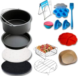Master Knives Heteluchtfriteuse Accesoires Set - Geschikt voor alle Airfryer L 18CM -14 Delig — thumbnail 10