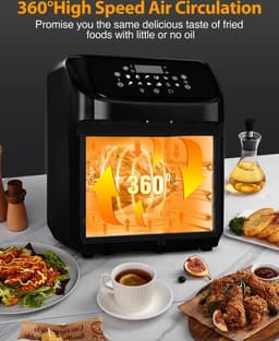 Royalty Line® AFO12601 Airfryer Oven - Airfryer XXL - 12 Liter Heteluchtoven met 12 Programma's - Touch Display Heteluchfriteuse - 1800W - Zwart / RVS — thumbnail 9