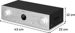Auna Versterker, HiFi stereo mini-versterker, HiFi-versterker met bas- & treble-regelaar, 4-kanaals audioversterker, Stereo-versterker met afstandsbediening & AUX-ingang, AV-receiver — thumbnail 4