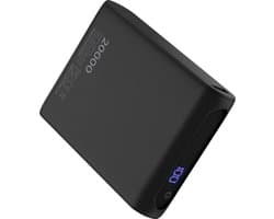 Rolling Square Powerbank Draagbaar 20000mAh - USB-C & USB-A - 20W Snellader voor Telefoon & Laptop - Zwart