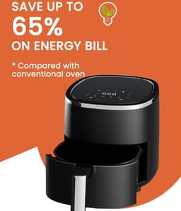 Royalty Line® AF5605D Digital Airfryer - 3.5 Liter Heteluchtfriteuse - 1200W Airfryers - Geschikt Voor 1000 Gr. Friet - Zwart — thumbnail 4