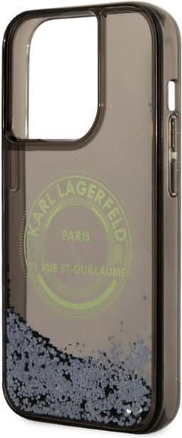 Karl Lagerfeld Liquid Glitter Serie - Smartphone Hoes - Zwart - Brokaten Design - Voor iPhone 14 Pro — thumbnail 4