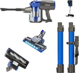 Draadloze stofzuiger - 17pa zuigkracht - HEPA filter - Lichtgewicht - Looptijd van 35 minuten - 150W - 22,2V - 3 in 1 - Led verlichting - 2 zuig modi - Blauw grijs - — thumbnail 2