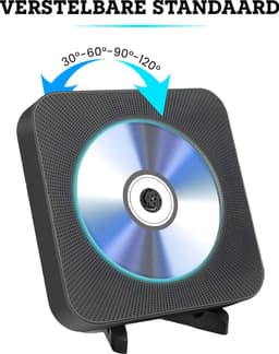 Somstyle Draagbare CD Speler met Speaker - Bluetooth & Radio - 3.5 MM Aux - CD / CD-R / CD-RW - HiFi Luidsprekers - Met Radio - Zwart — thumbnail 3