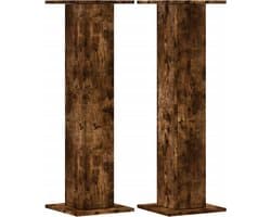 vidaXL - Speakerstandaards - 2 - st - 30x30x95 - cm - bewerkt - hout - gerookt - eiken