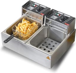 Elektrische Friteuse 8,6 L met Dubbele Bak en Ingebouwde Thermostaat - Ideaal voor Keuken en Feesten — thumbnail 9