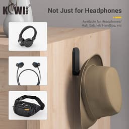 Zelfklevende bureau koptelefoon hanger - pc gamingheadsethouder standaard - opvouwbare hoofdtelefoon haak onder bureau. — thumbnail 5