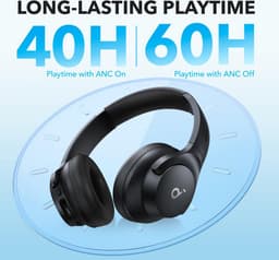 soundcore van Anker Q20i-hoofdtelefoon met hybride actieve ruisonderdrukking, bluetoothoordoppen, speelduur van 40 u, Hi-Res Audio, veel bas, appinstellingen, transparantiemodus, ideaal voor op reis — thumbnail 5