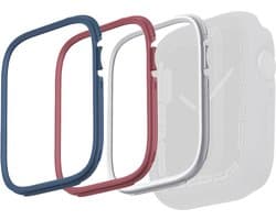 Uniq 3-pack Bezels - Moduo Bezel Bundel voor de Apple Watch 4-9 / SE - 44/45 mm - Blue / Red / White
