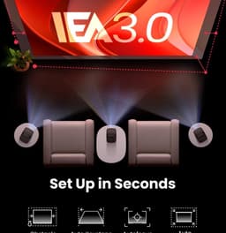 Equivera Mini Beamer - Draagbare Beamer - Beamer - Mini Beamer Projector - Projector - Mini Projector — thumbnail 4