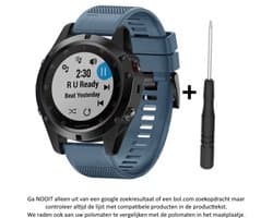 Donkergrijs / Blauw Siliconen horloge bandje 26mm Quickfit Compatibel geschikt voor Garmin Fenix 3 / 3 HR / 3 Sapphire / 5X / 6X, D2, Quatix 3, Tactix, Descent MK1, Foretrex 601 en 701 – Maat: zie maatfoto – 26 mm blue smartwatch strap