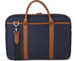 Professional Briefcase - Laptoptas - Kantoortas - Schoudertas - Laptop Bag - Office bag - Shoulder bag - Phoenix - Blue Tan - 8L