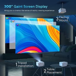 Equivera Mini Beamer - Draagbare Beamer - Beamer - Mini Beamer Projector - Projector - Mini Projector — thumbnail 3