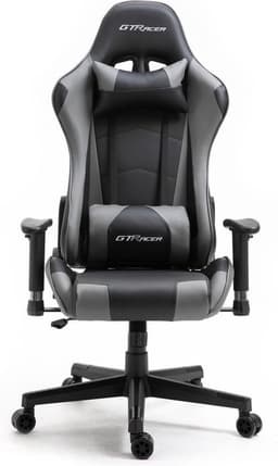 GTRacer Pro - Game Stoel - Gaming Stoel - Ergonomische Bureaustoel - Gamestoel - Verstelbaar - Gaming Chair - Zwart / Grijs — thumbnail 2