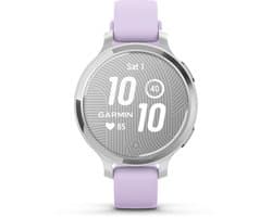 Garmin Lily 2 Active - Smartwatch - 35 mm - Zilverkleurig met een Purple Jasmine Siliconen Bandje