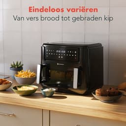 KitchenBrothers Dubbele Airfryer - PFAS-Vrij - 2400W - Dual Zone - 9L - Snackverdeler - Heteluchtfriteuse - Airfryer XXL - 10 Kookprogramma's - Zwart — thumbnail 8