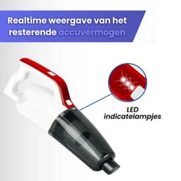 Kozoo Steelstofzuiger Draadloos - Zonder Zak - Op Accu - 4-in-1 - Vacuum Cleaner - Draadloze Stofzuiger - Inclusief Kruimeldief - Kruimelzuiger - HEPA Filter - 0,75L Stofbak - 3 Verschillende Opzetstukken - Rood/Wit — thumbnail 4