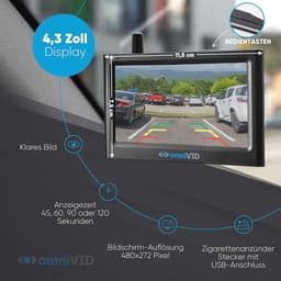 Draadloos achteruitrijcamera systeem op zonne-energie met 4,3 inch monitor en IP67 waterdicht — thumbnail 2