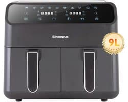 9L XXL Heteluchtfriteuse met Digitaal Led-Touchscreen - 2000 Watt, 10 Vooraf Ingestelde Programma's, Instelbare Temperatuur en Transparant Kijkvenster