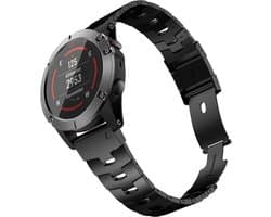 Strap-it Titanium bandje geschikt voor Garmin Fenix 5x (Plus) / Fenix 6x (Pro) / Fenix 7x (Pro - Solar - Sapphire) / Fenix 8 - 51mm / Enduro 1-2-3 / Quatix 6x-7x - Quickfit 26mm band voor Garmin smartwatches - Horlogeband - zwart