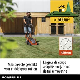 Dual Power Accu-grasmaaier POWDPG75610 - 40 V, 420 mm Ø grasmaaier, zonder accu en lader, met grasopvangbak en achteruitworp — thumbnail 3