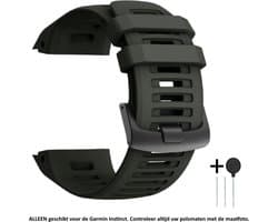 Donkergrijs Siliconen Bandje geschikt voor Garmin Instinct – Maat: zie maatfoto – smartwatch strap - band - horlogeband - wearable - polsbandje - rubber - donker grijs - dark grey