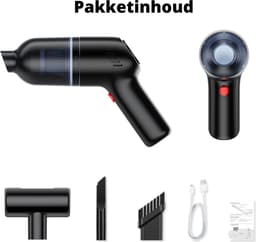 Currero Auto Stofzuiger - Auto Stofzuiger Draadloos - Kruimeldief - Kruimeldief Snoerloos - Kruimeldief Best Verkocht - Zwart — thumbnail 5